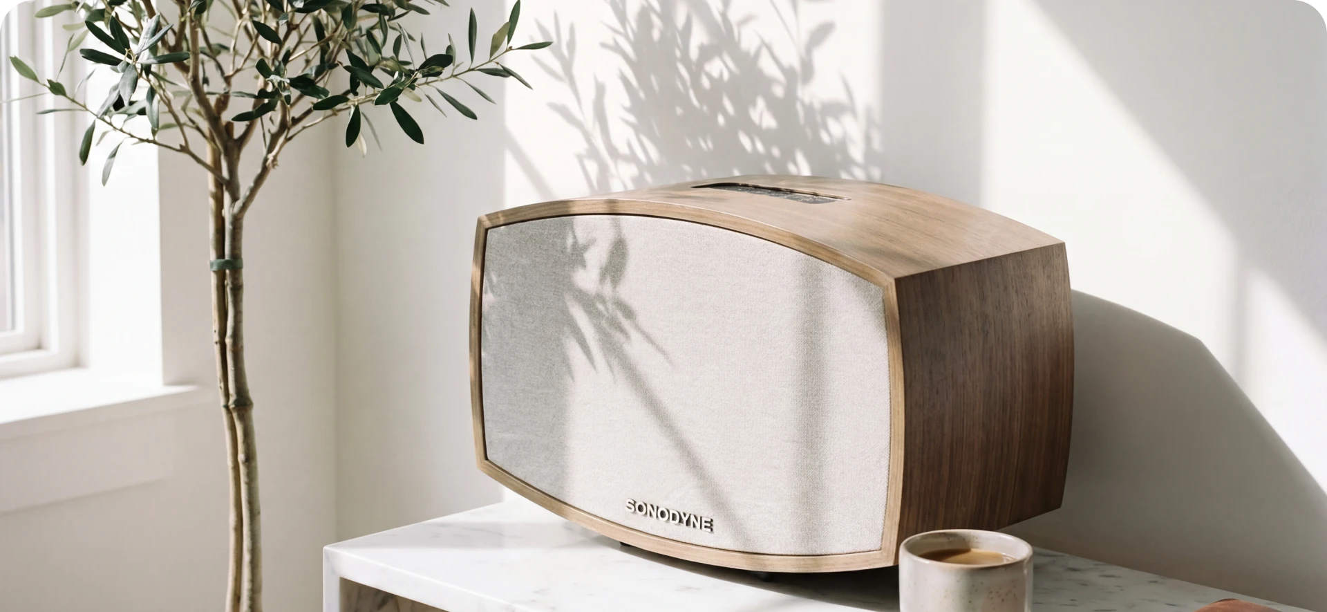 Malhar speaker in a sunlit room